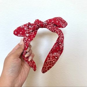 Red bow headband